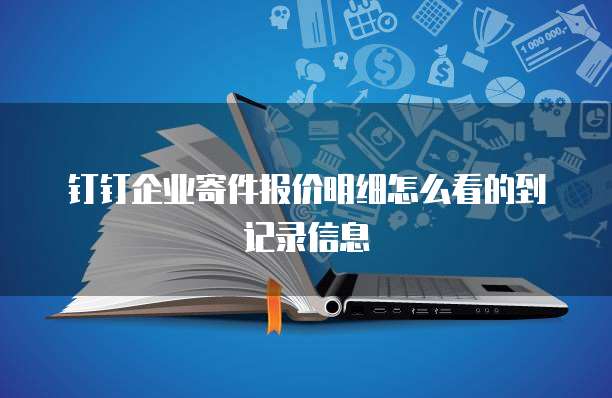 钉钉企业寄件报价明细怎么看的到记录信息