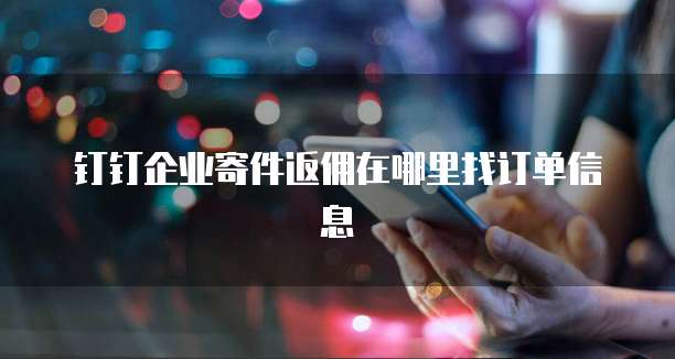 钉钉企业寄件返佣在哪里找订单信息