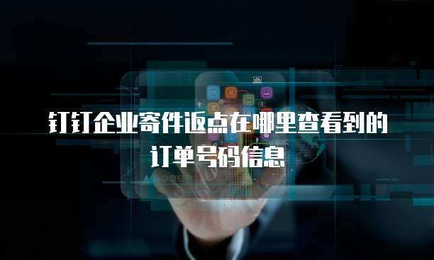 钉钉企业寄件返点在哪里查看到的订单号码信息
