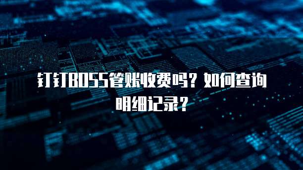 钉钉BOSS管账收费吗?如何查询明细记录?