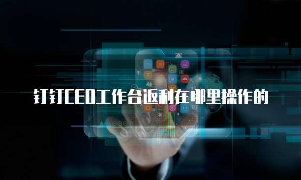 钉钉CEO工作台返利在哪里操作的