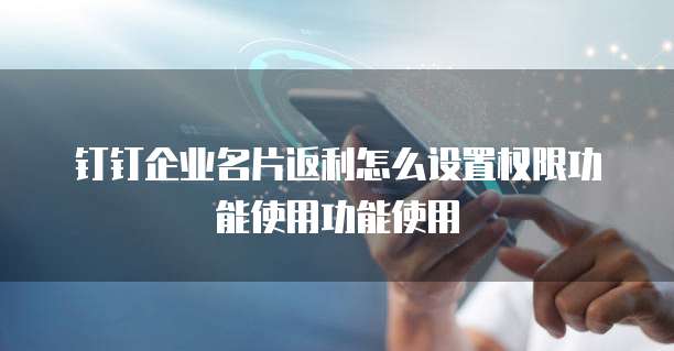 钉钉企业名片返利怎么设置权限功能使用功能使用