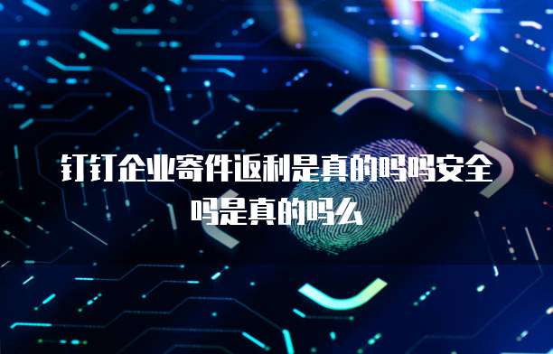 钉钉企业寄件返利是真的吗吗安全吗是真的吗么