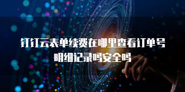 钉钉云表单续费在哪里查看订单号明细记录吗安全吗
