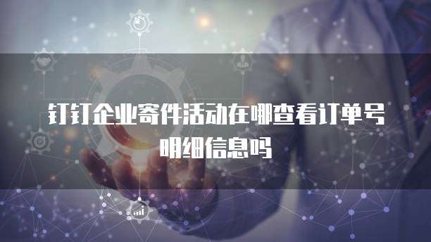 钉钉企业寄件活动在哪查看订单号明细信息吗