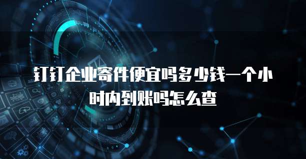 钉钉企业寄件便宜吗多少钱一个小时内到账吗怎么查