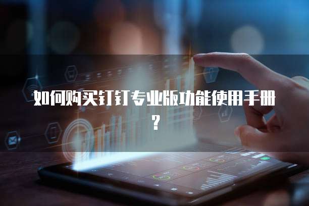 如何购买钉钉专业版功能使用手册？