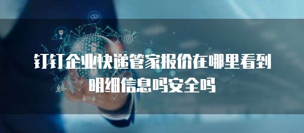 钉钉企业快递管家报价在哪里看到明细信息吗安全吗