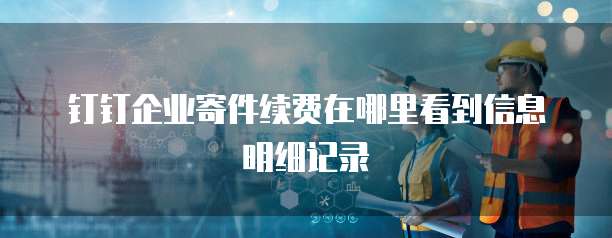 钉钉企业寄件续费在哪里看到信息明细记录