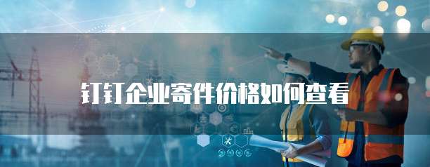 钉钉企业寄件价格如何查看