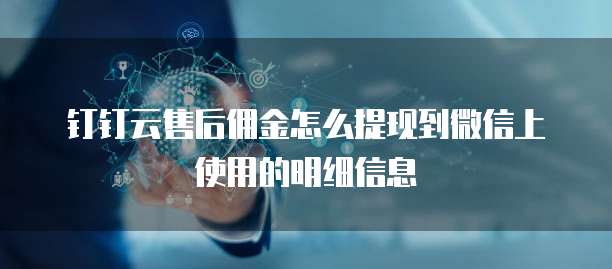 钉钉云售后佣金怎么提现到微信上使用的明细信息