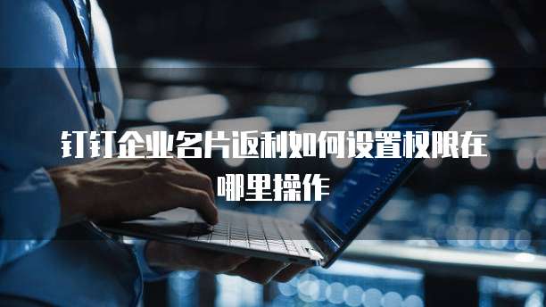 钉钉企业名片返利如何设置权限在哪里操作