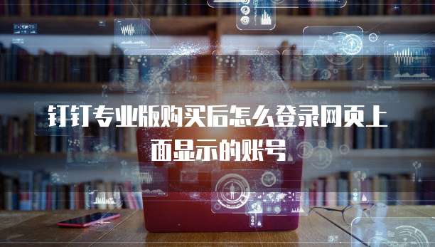 钉钉专业版购买后怎么登录网页上面显示的账号