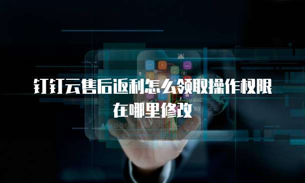 钉钉云售后返利怎么领取操作权限在哪里修改