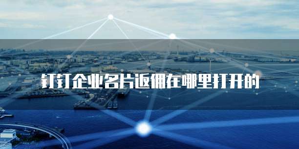 钉钉企业名片返佣在哪里打开的