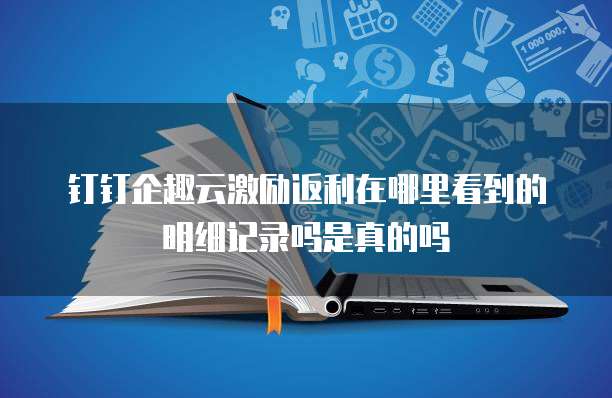 钉钉企趣云激励返利在哪里看到的明细记录吗是真的吗