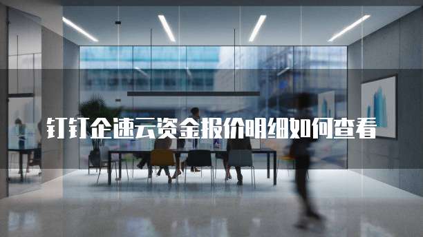 钉钉企速云资金报价明细如何查看