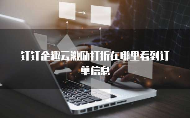 钉钉企趣云激励打折在哪里看到订单信息