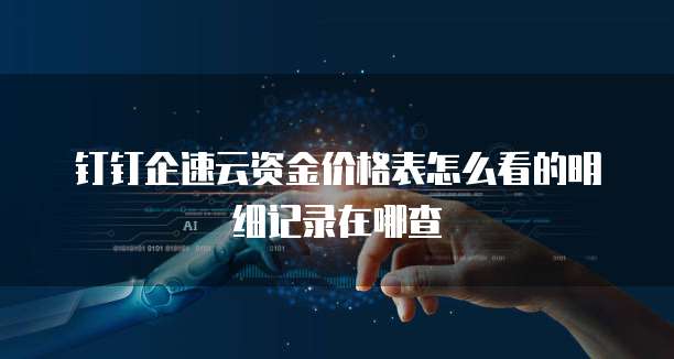 钉钉企速云资金价格表怎么看的明细记录在哪查