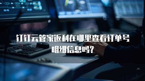 钉钉云管家返利在哪里查看订单号明细信息吗？