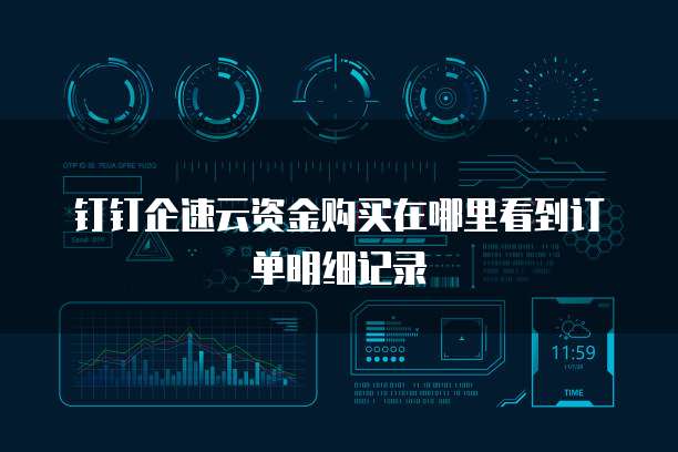 钉钉企速云资金购买在哪里看到订单明细记录