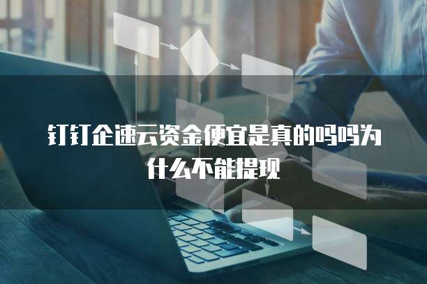 钉钉企速云资金便宜是真的吗吗为什么不能提现
