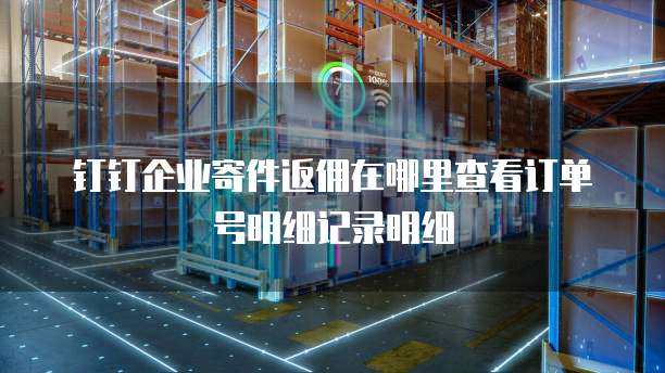 钉钉企业寄件返佣在哪里查看订单号明细记录明细
