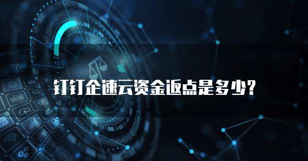 钉钉企速云资金返点是多少？