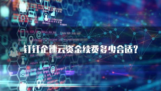 钉钉企速云资金续费多少合适?