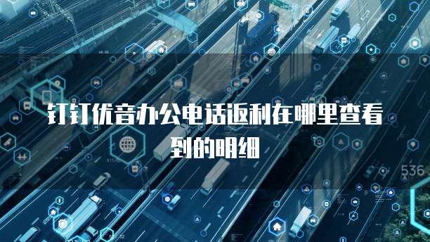 钉钉优音办公电话返利在哪里查看到的明细