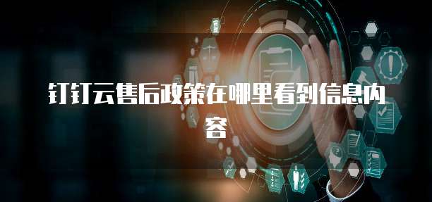 钉钉云售后政策在哪里看到信息内容
