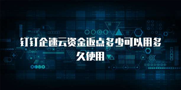 钉钉企速云资金返点多少可以用多久使用