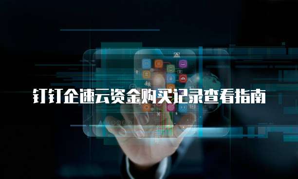 钉钉企速云资金购买记录查看指南