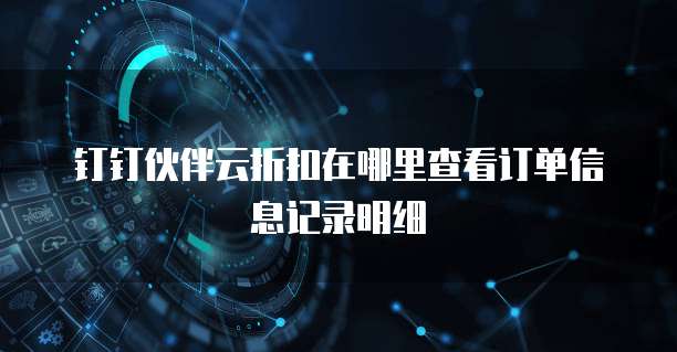钉钉伙伴云折扣在哪里查看订单信息记录明细