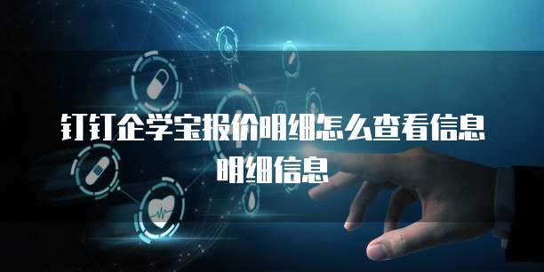 钉钉企学宝报价明细怎么查看信息明细信息