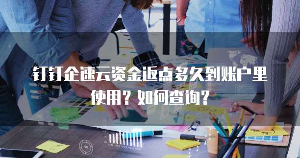 钉钉企速云资金返点多久到账户里使用？如何查询？