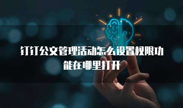 钉钉公文管理活动怎么设置权限功能在哪里打开
