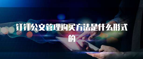 钉钉公文管理购买方法是什么形式的