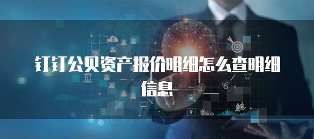钉钉公贝资产报价明细怎么查明细信息