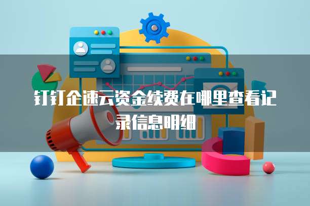 钉钉企速云资金续费在哪里查看记录信息明细