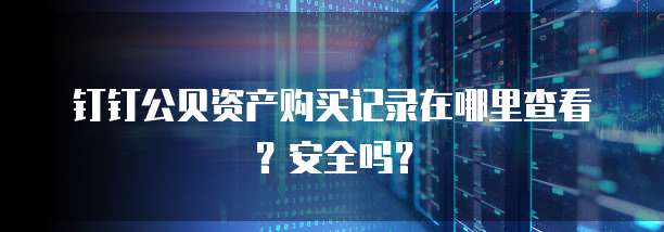 钉钉公贝资产购买记录在哪里查看？安全吗？