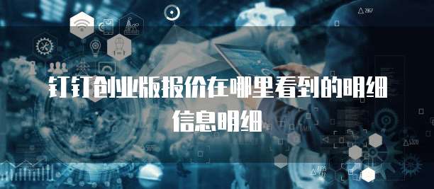 钉钉创业版报价在哪里看到的明细信息明细