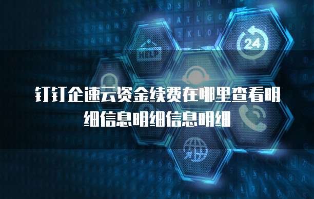 钉钉企速云资金续费在哪里查看明细信息明细信息明细