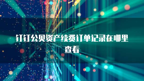 钉钉公贝资产续费订单记录在哪里查看