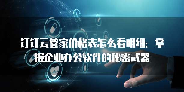 钉钉云管家价格表怎么看明细：掌握企业办公软件的秘密武器
