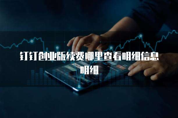 钉钉创业版续费哪里查看明细信息明细