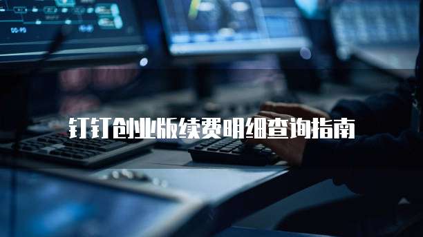 钉钉创业版续费明细查询指南