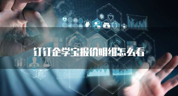 钉钉企学宝报价明细怎么看