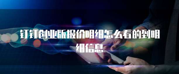 钉钉创业版报价明细怎么看的到明细信息