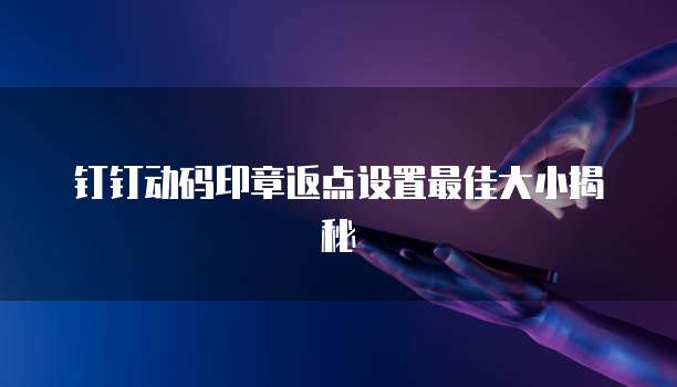 钉钉动码印章返点设置最佳大小揭秘